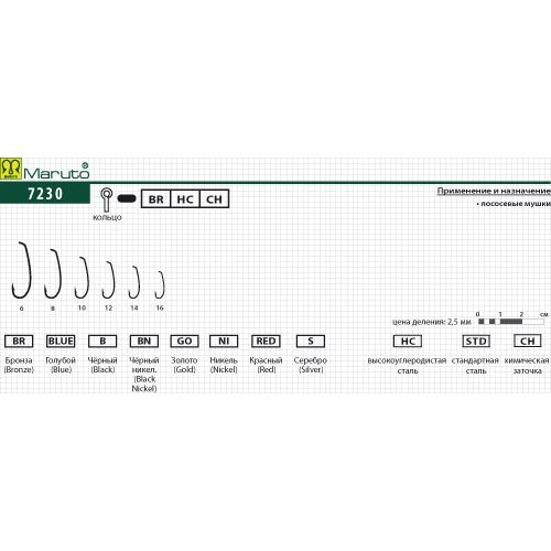 

Крючки Maruto серия 7230 BR мушиный, №12 (10 шт.) мушиный