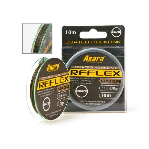 

Материал поводочный Akara Reflex Hooklink Camo Olive в оболочке 10 м, Тест: 40 lb/18,2 кг Длина: 10 м