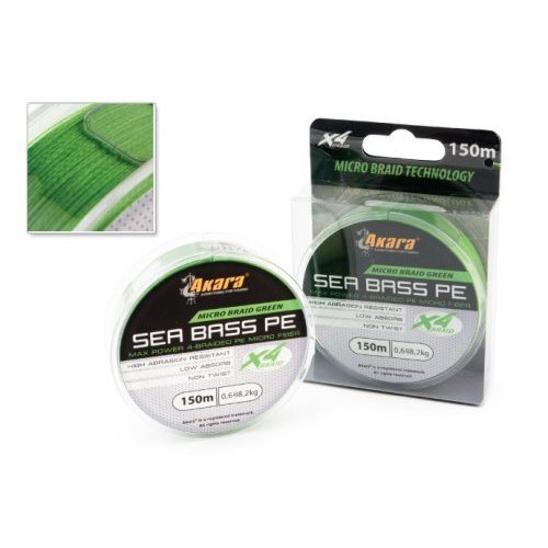 

Шнур Akara Sea Bass PE Micro Braid Green 150 м, Длина: 150 м Диам: 0,11 мм Тест: 5,0 кг, Зеленый