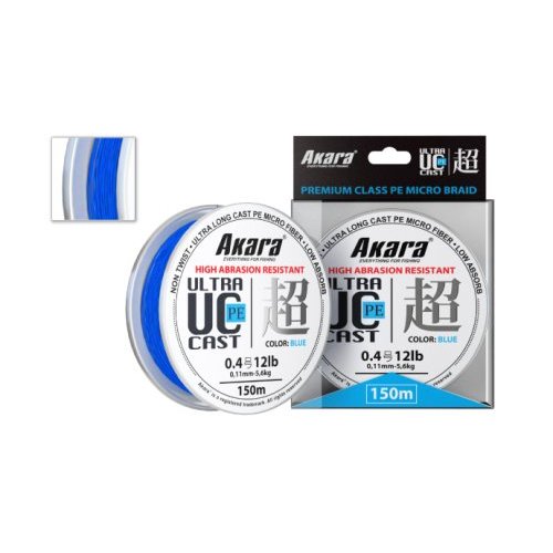 

Шнур Akara Ultra Cast PE Micro Braid Blue 150 м , Длина: 150 м Диам: 0,09 мм Тест: 4 кг, Голубой